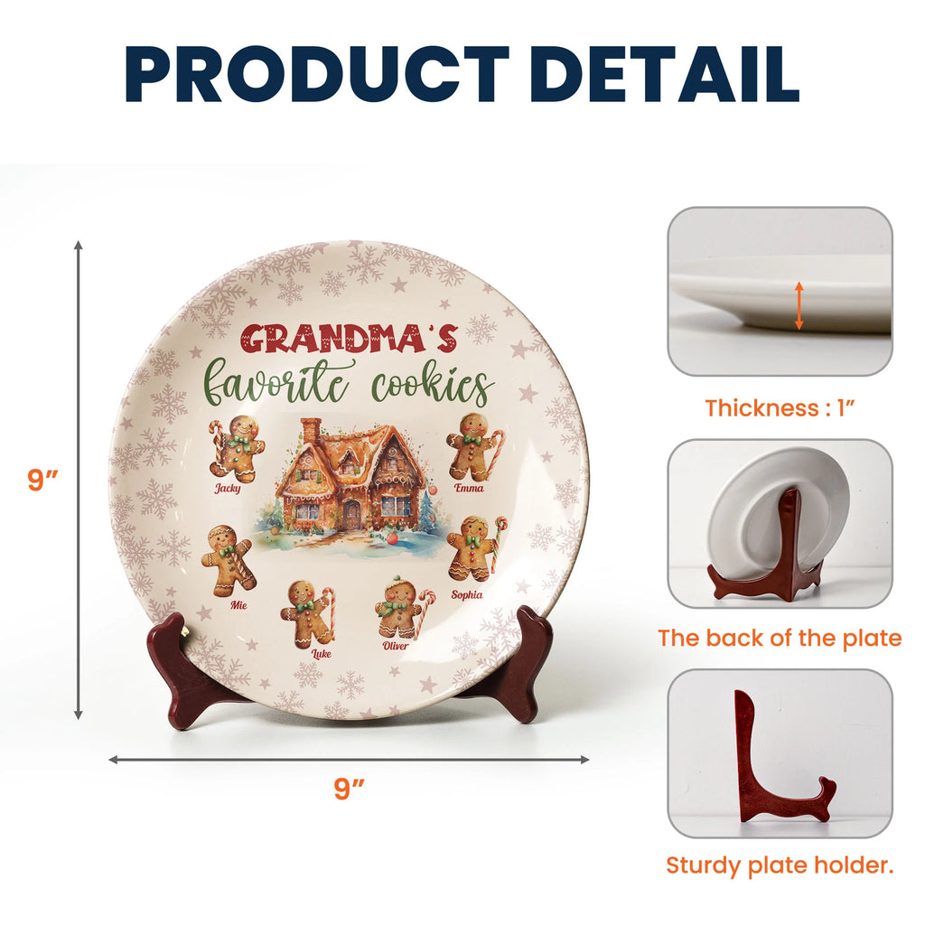 Grandma's Favorite Cookies - Personalized Ceramic Plate - Gift For Grandma