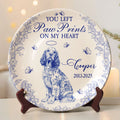 Dog Memorial Gift You Left Paw Prints Toile De Jouy - Personalized Ceramic Plate