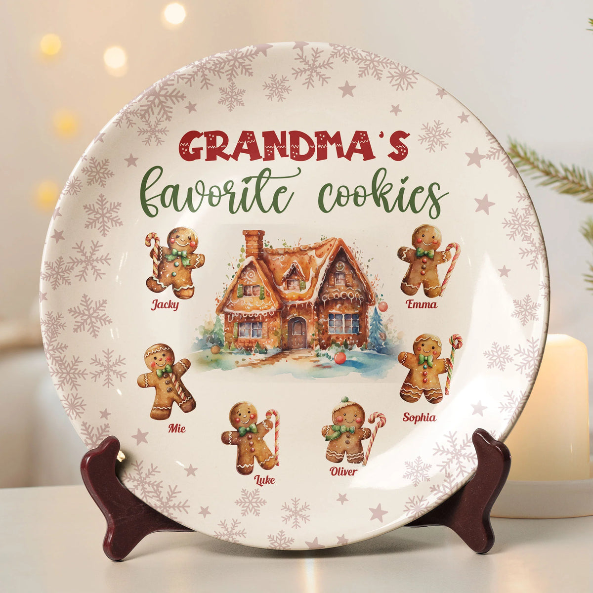 Grandma's Favorite Cookies - Personalized Ceramic Plate - Gift For Grandma