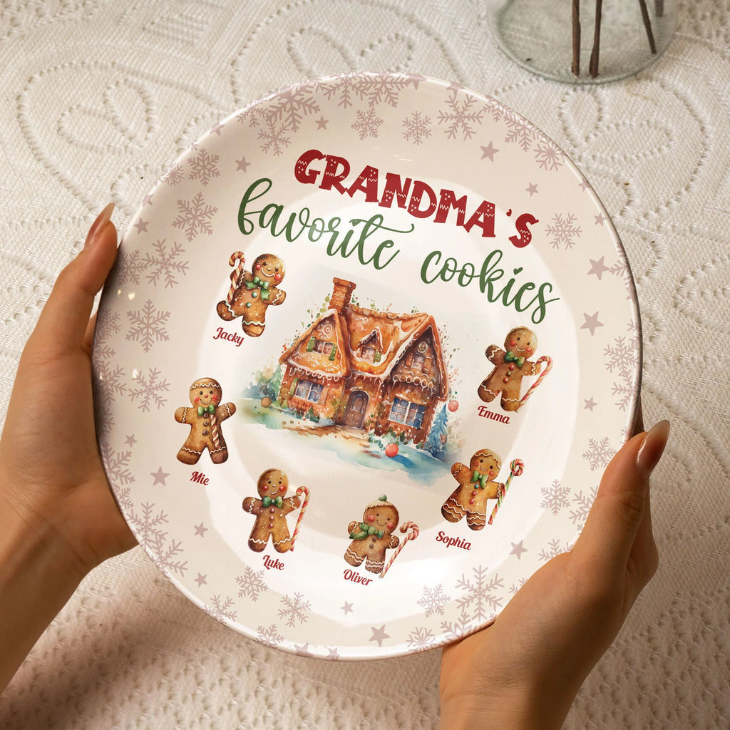 Grandma's Favorite Cookies - Personalized Ceramic Plate - Gift For Grandma
