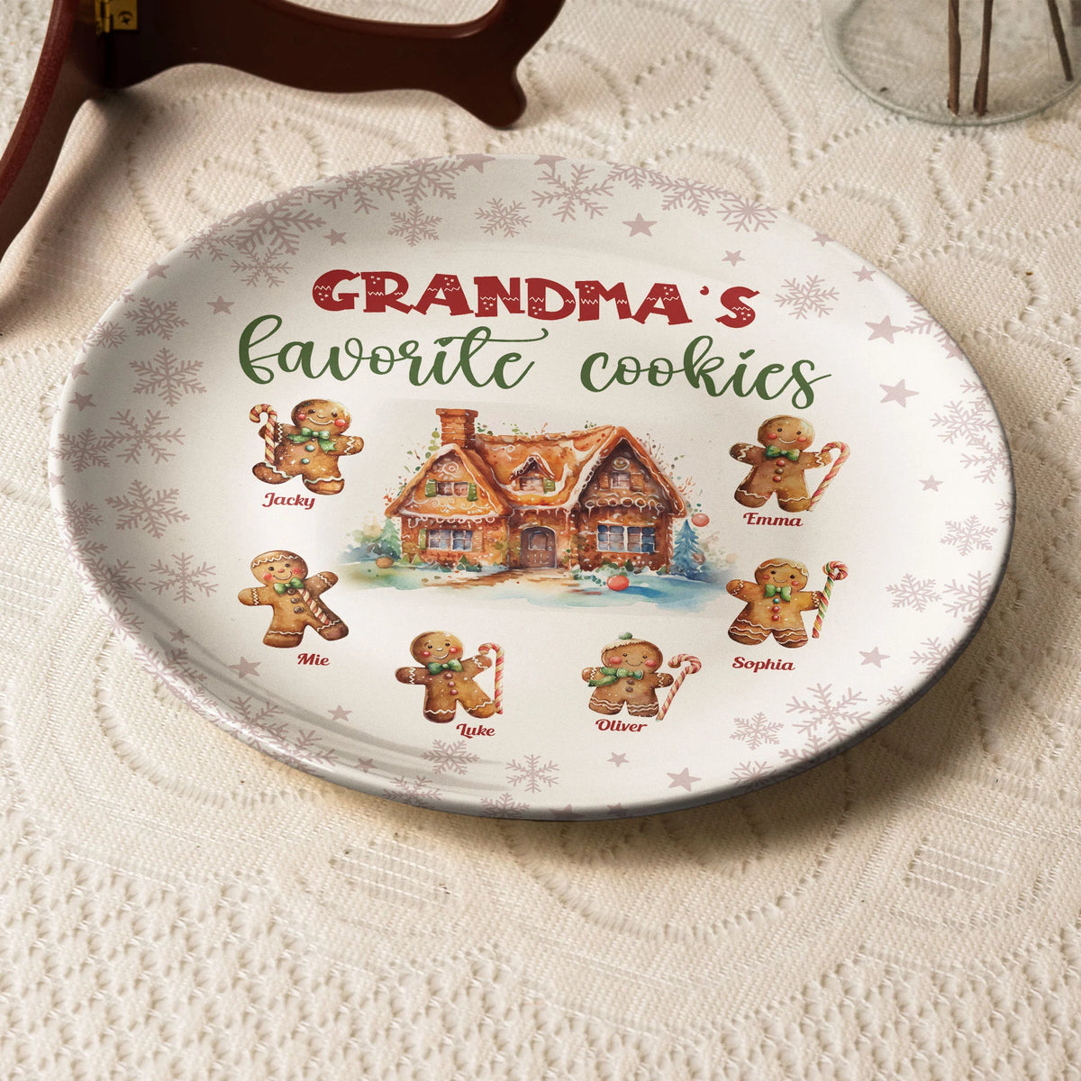 Grandma's Favorite Cookies - Personalized Ceramic Plate - Gift For Grandma