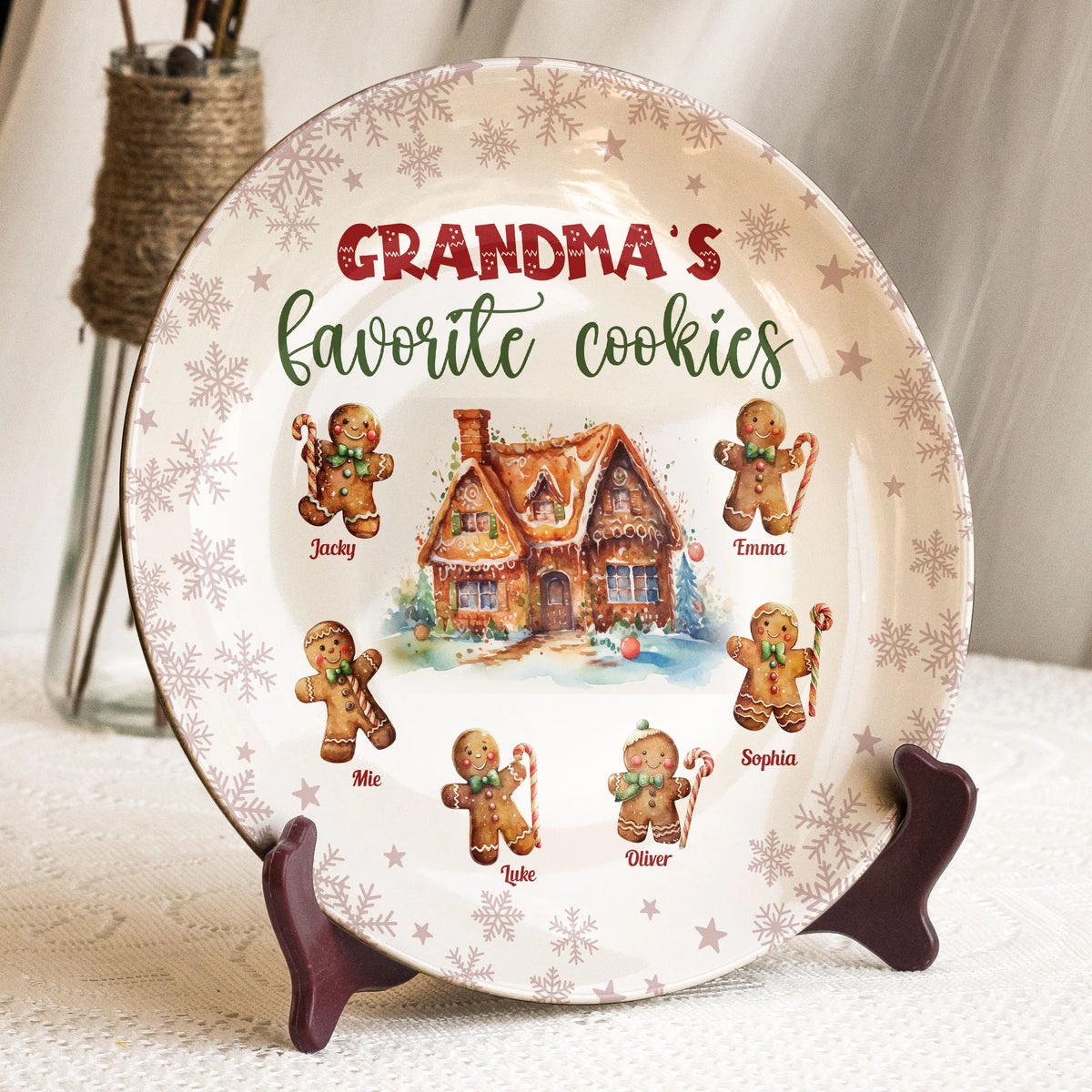 Grandma's Favorite Cookies - Personalized Ceramic Plate - Gift For Grandma